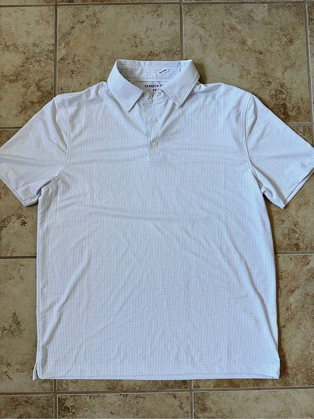 Kenneth Cole Golf Polo White Blue Size Medium NWOT